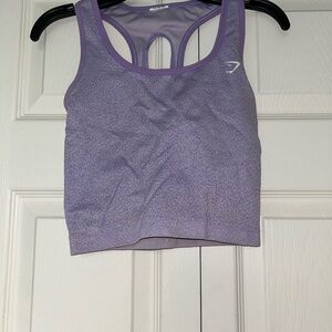 Women's Purple cropped tank with built in sports bra